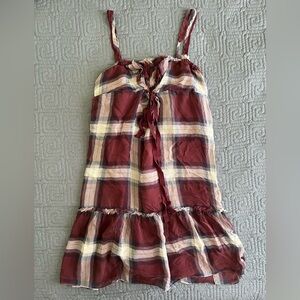 Abercrombie & Fitch Plaid Dress - Red and Cream